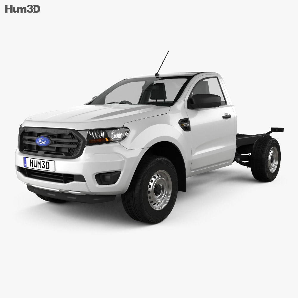 Ford Ranger Single Cab Chassis XL 2021 3D 모델 