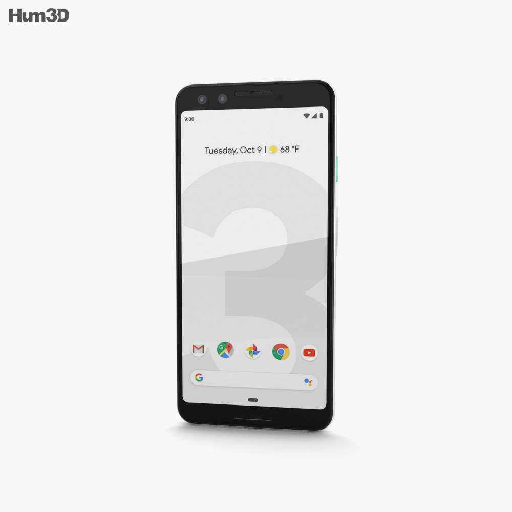 Google Pixel 3 Clearly White 3D-Modell