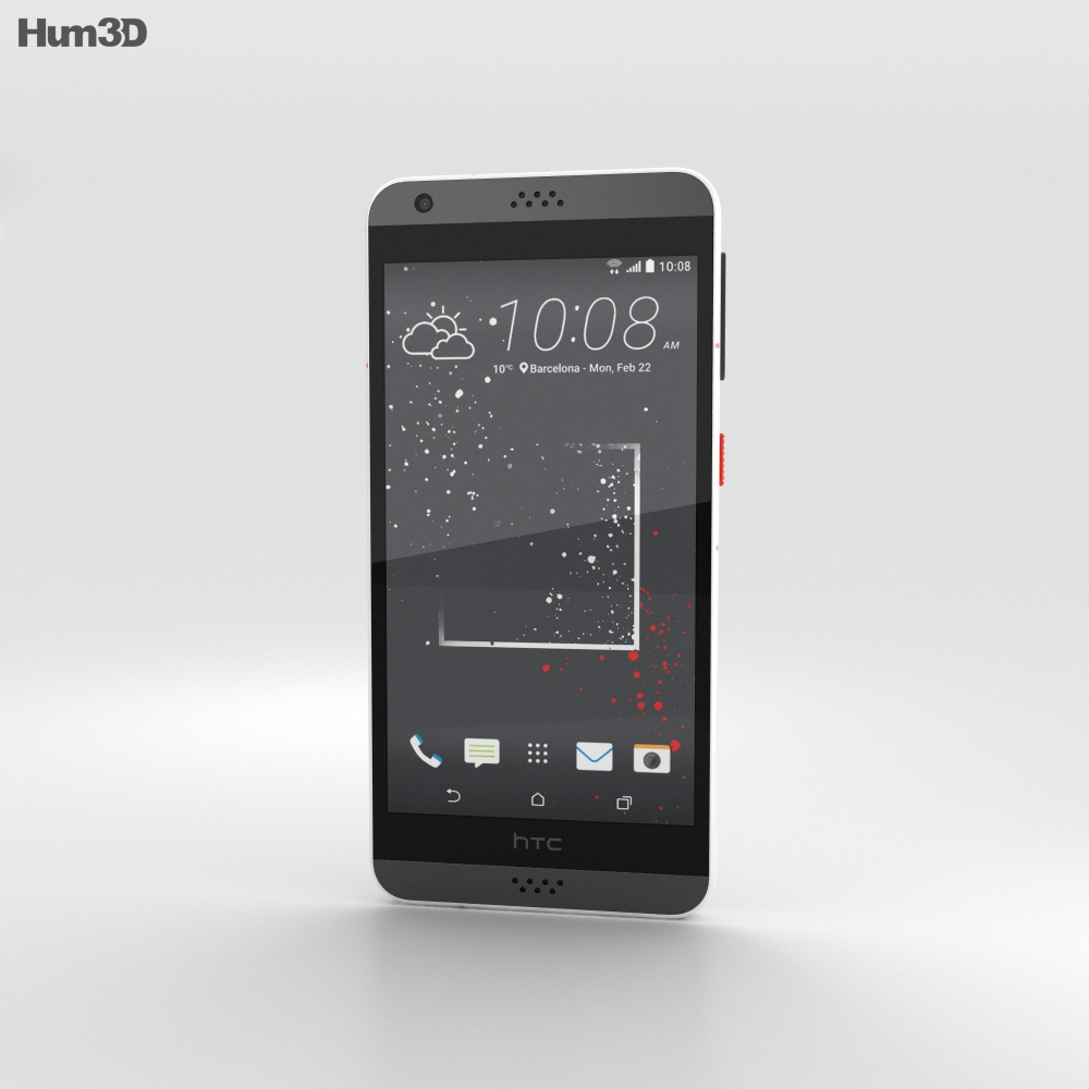 HTC Desire 530 White Splash 3D 모델 
