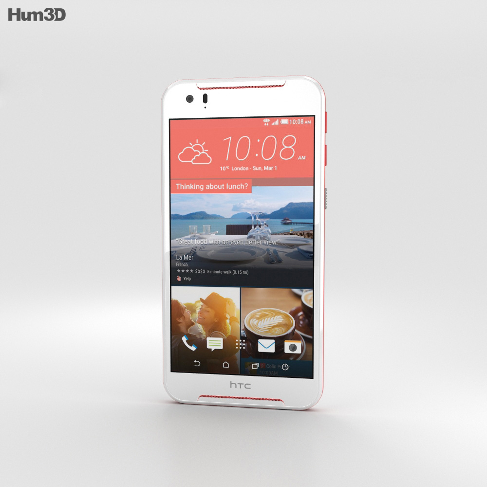 HTC Desire 830 白い/Red 3Dモデル ダウンロード 電子機器 on