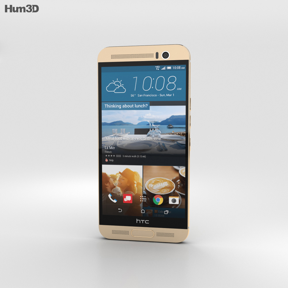 HTC One M9+ Amber Gold Modelo 3d