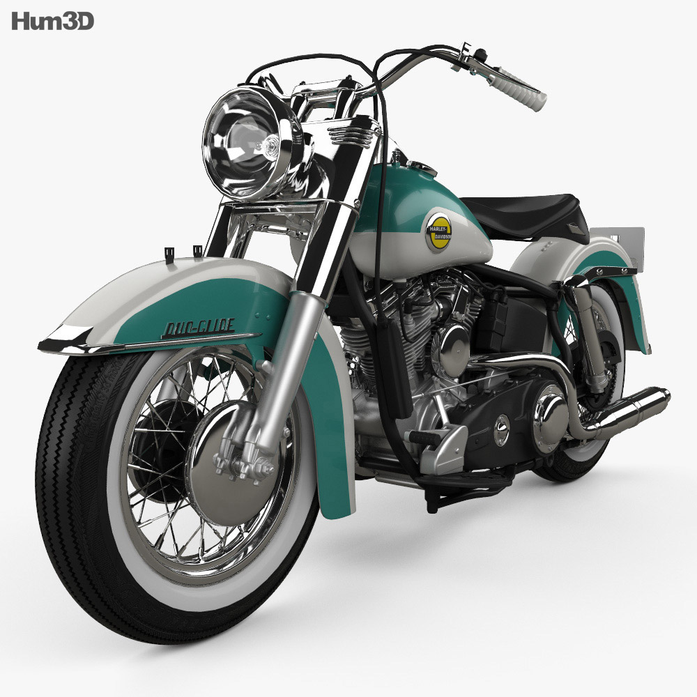 Harley-Davidson Panhead FLH Duo-Glide 1958 Modello 3D