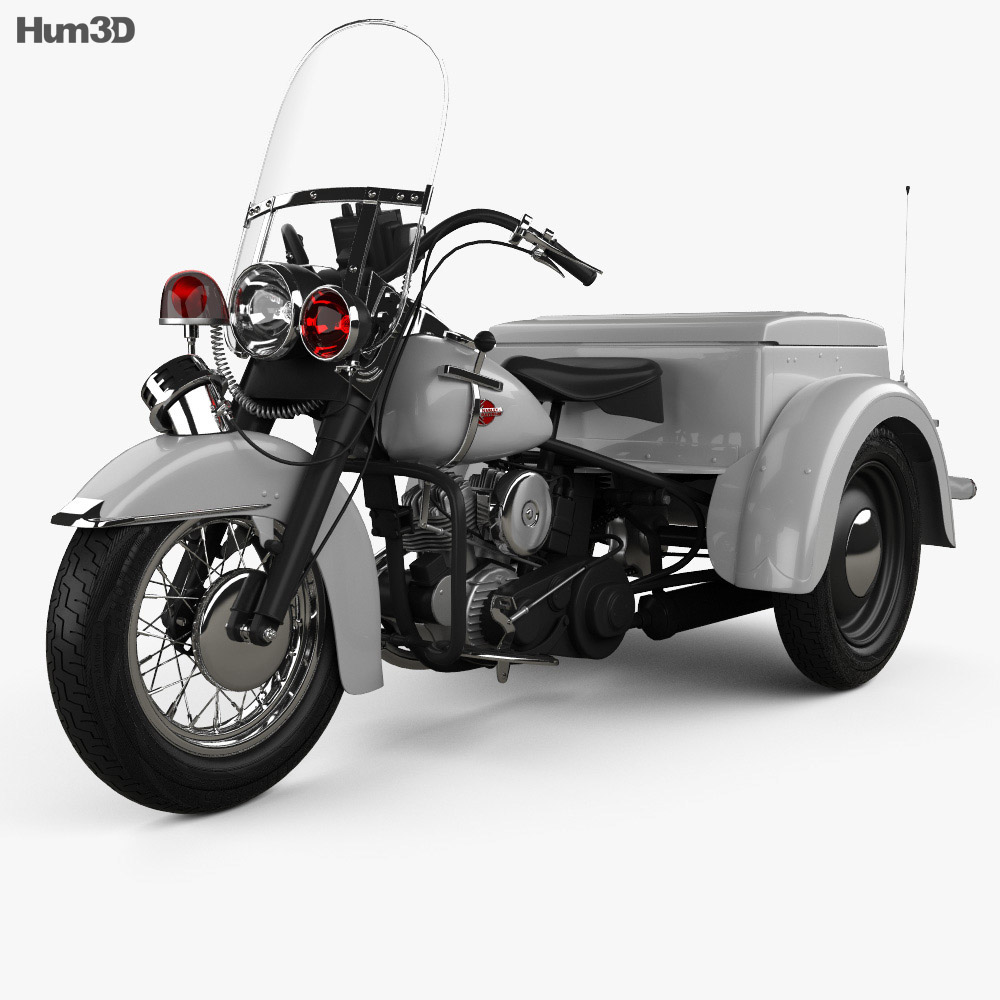 Harley-Davidson Servi-Car Полиция 1958 3D модель