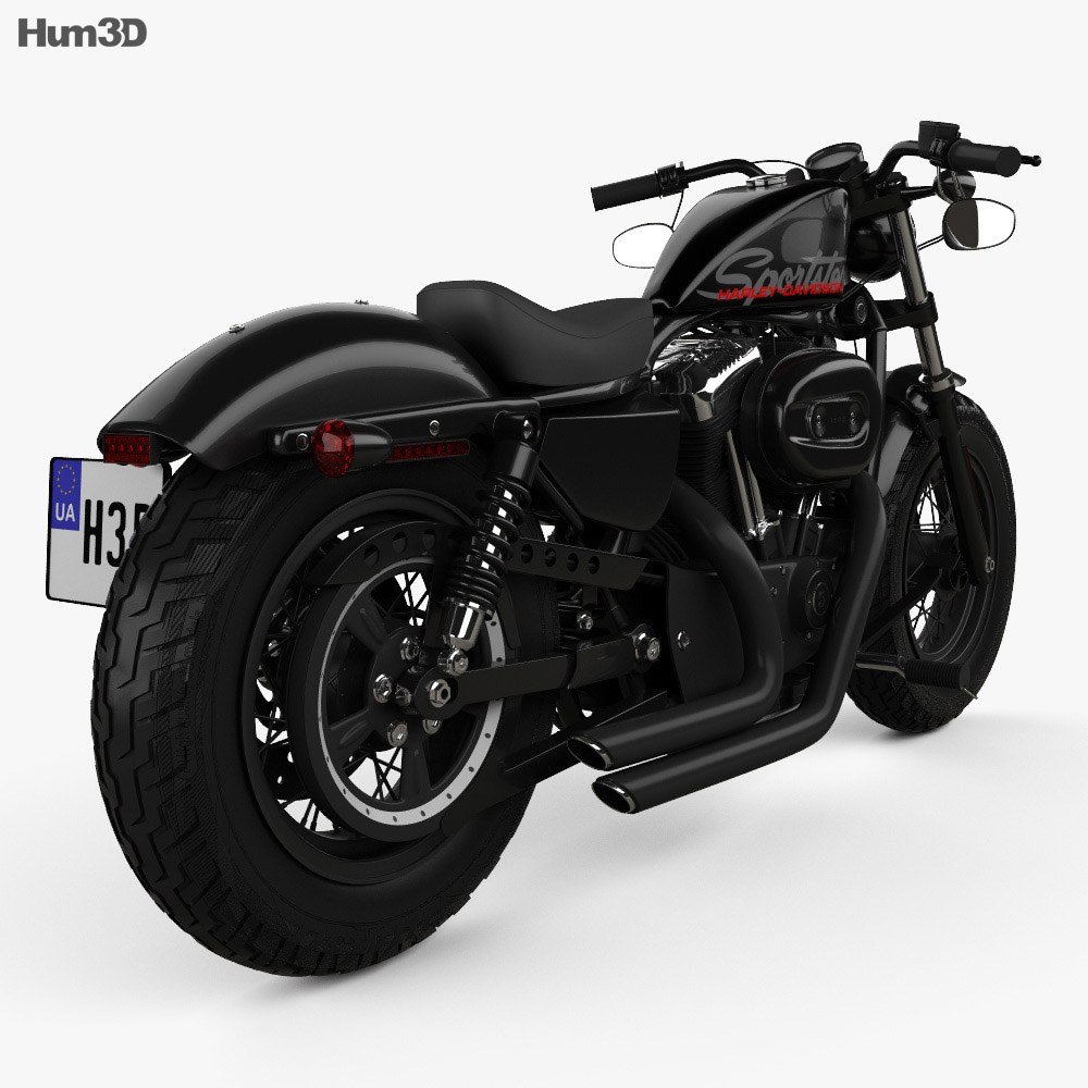 Harley-Davidson Sportster 1200 Forty-Eight 2013 3D model - Download  Vehicles on