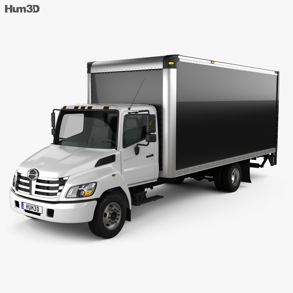 Hino 185 Box Truck 2017 3d model