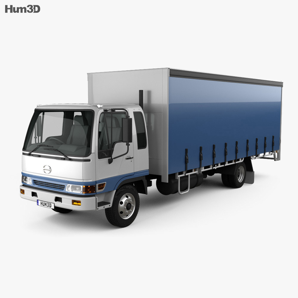 Hino FD 10 Pallet Curtainsider Truck 2020 Modelo 3D