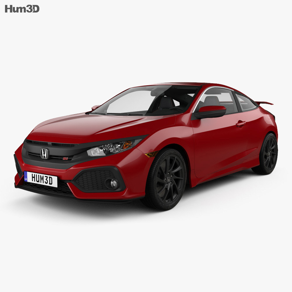 Honda Civic Si 쿠페 인테리어 가 있는 2019 3D 모델 