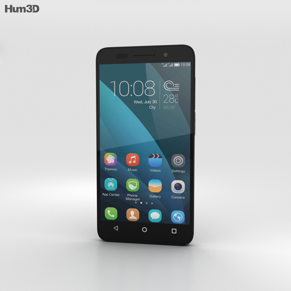 Huawei Honor 4X 黑色的 3D模型