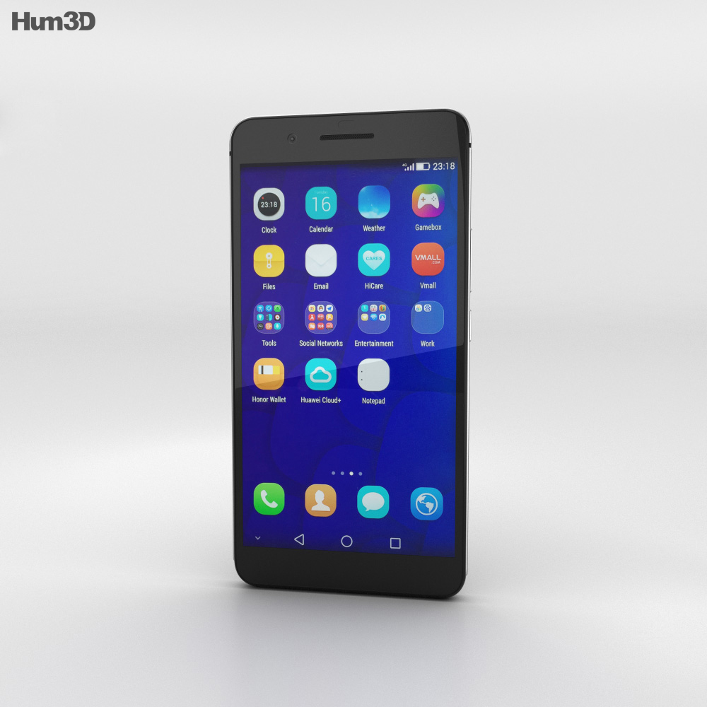 Huawei Honor 6 Plus 黒 3Dモデル
