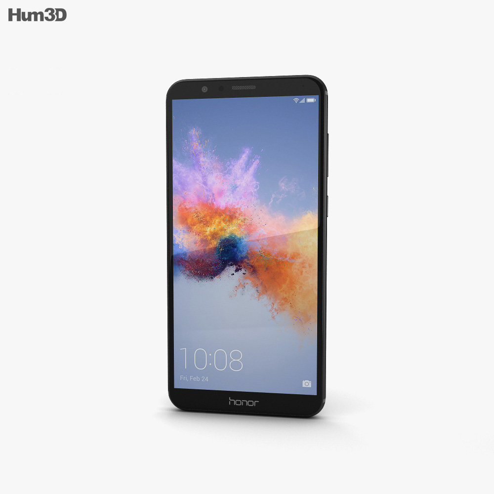 Huawei Honor 7X 黑色的 3D模型