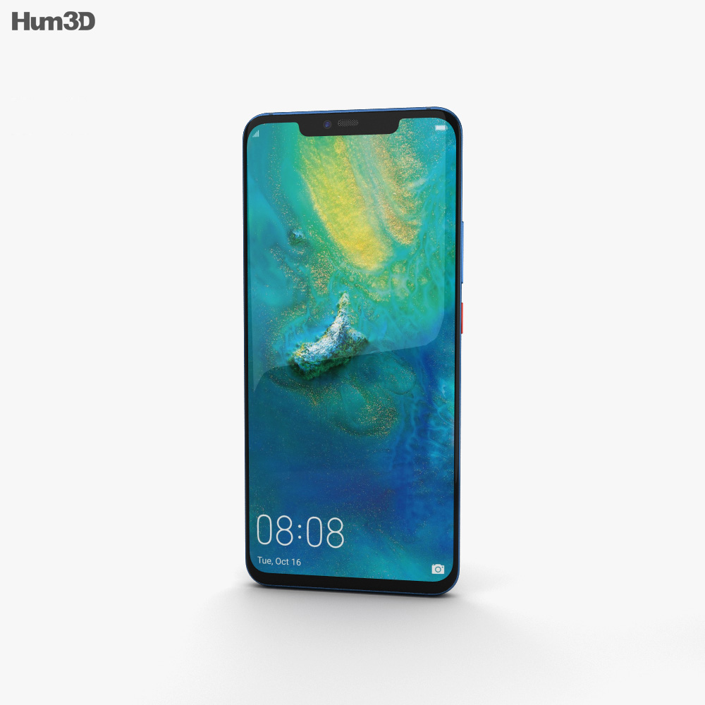 Huawei Mate 20 Pro Midnight Blue 3Dモデル
