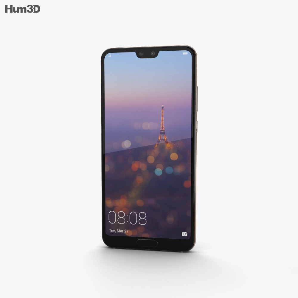 Huawei P20 Champagne Gold 3D-Modell