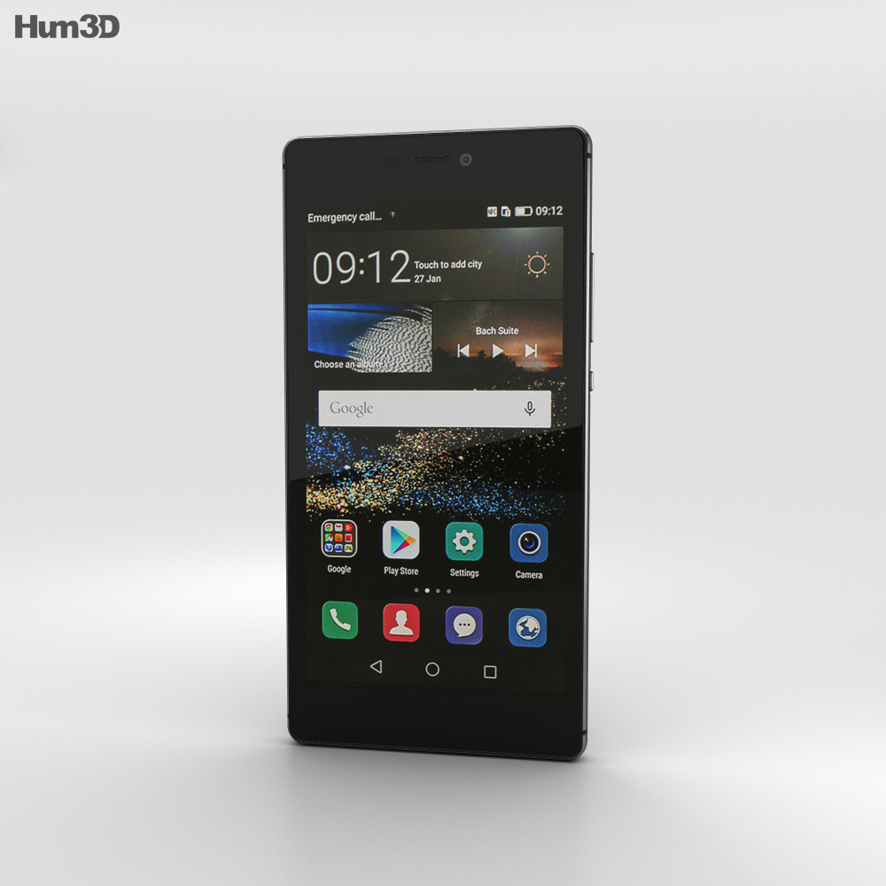 Huawei P8 Carbon 黑色的 3D模型