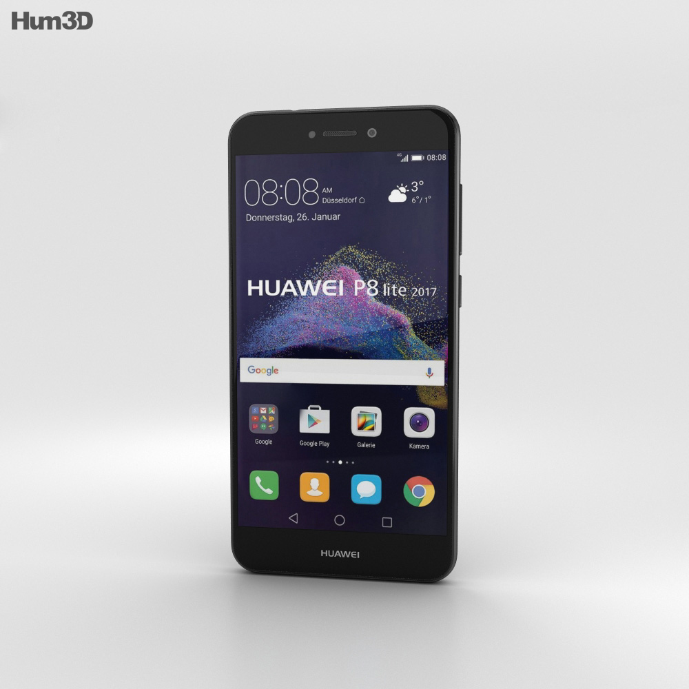 Huawei P8 Lite (2017) Negro Modelo 3D