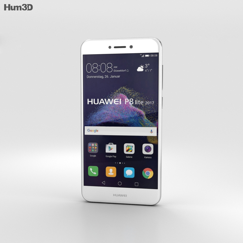 Huawei P8 Lite (2017) 白い 3Dモデル