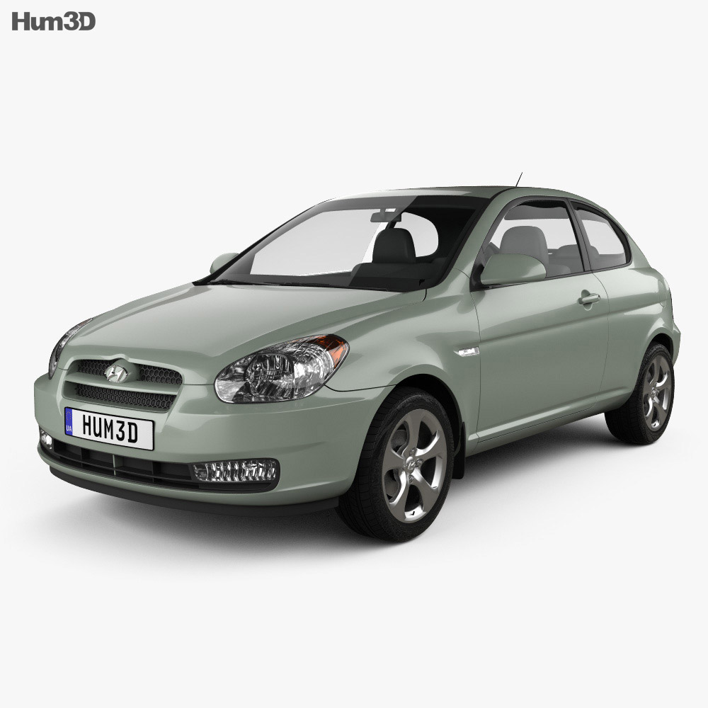 Hyundai Accent (MC) 掀背车 3门 2011 3D模型