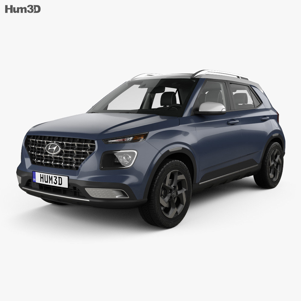 Hyundai Venue con interior 2021 Modelo 3D