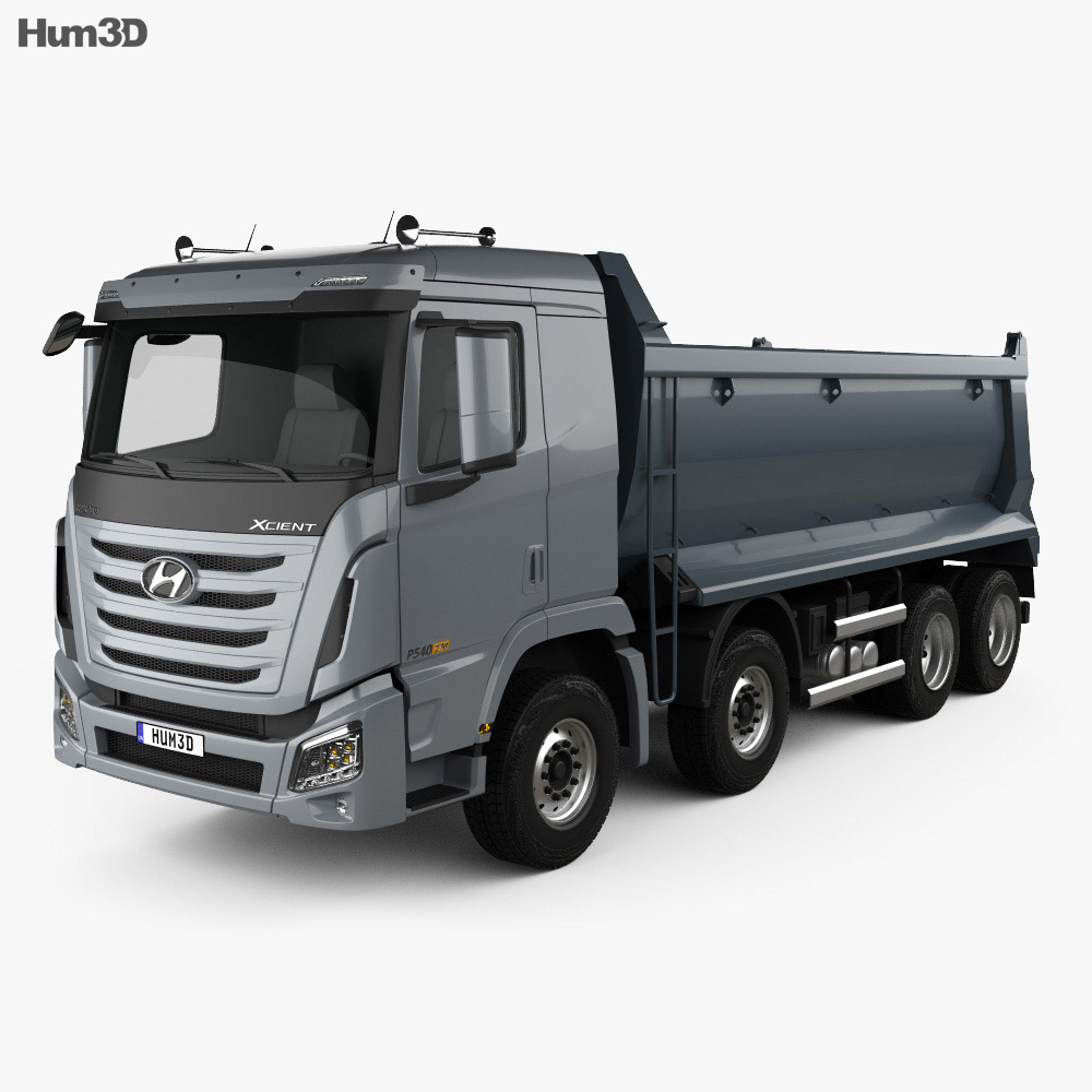 Hyundai Xcient P540 덤프 트럭 4축 2016 3D 모델 