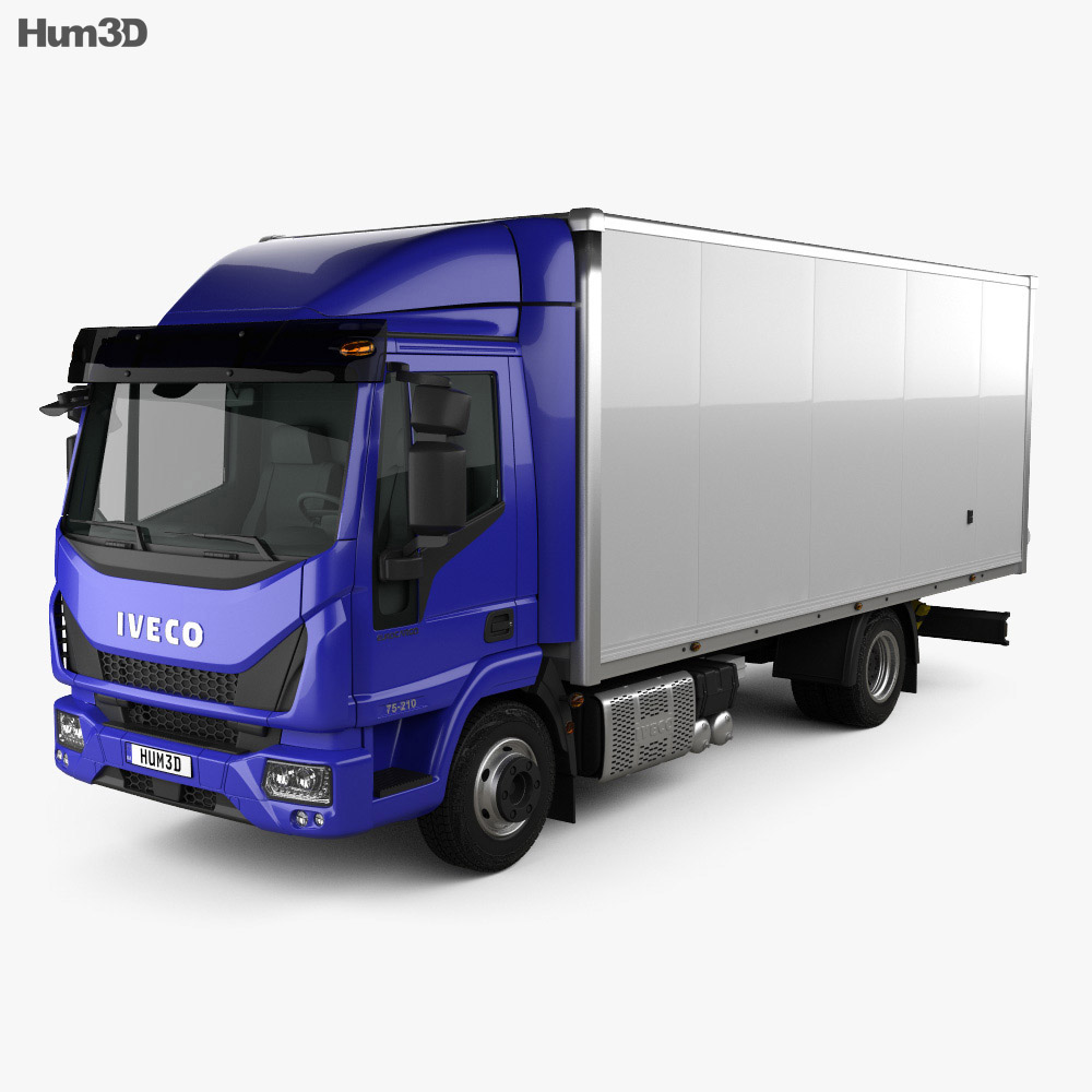 Iveco EuroCargo 75-210 Box Truck 2018 Modello 3D