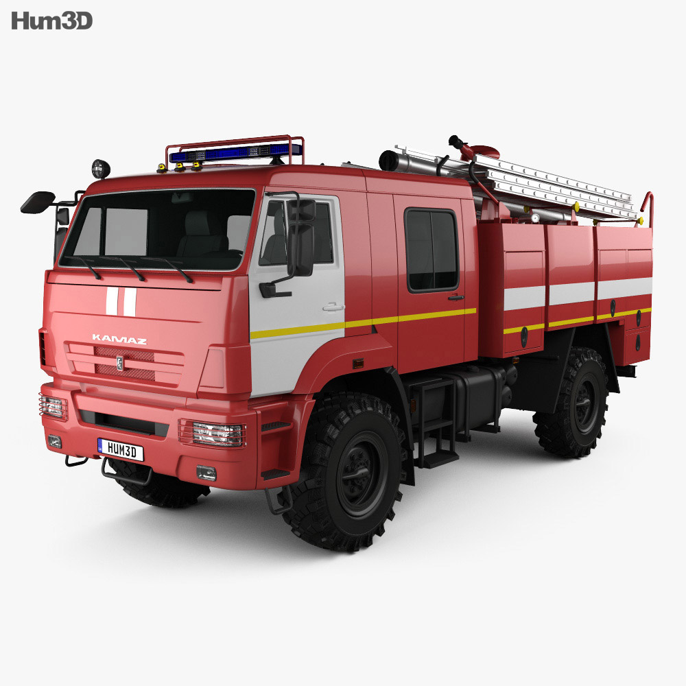 KamAZ 43502 Camion dei Pompieri 2017 Modello 3D