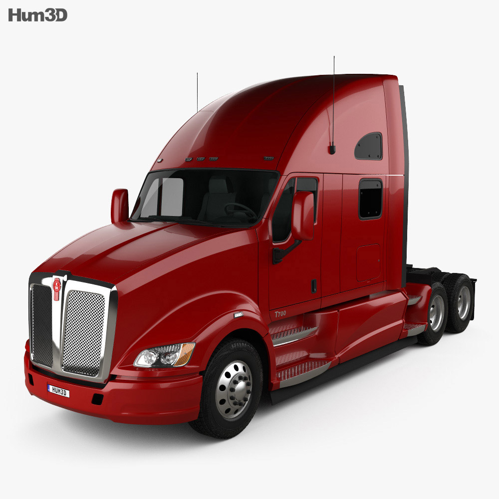 Kenworth T700 Camion Tracteur 3 essieux 2016 Modèle 3d