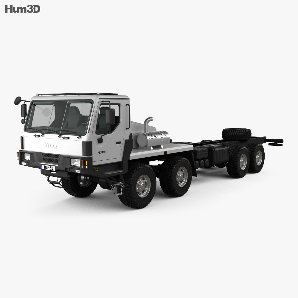 KrAZ 7634HE Вантажівка шасі 2018 3D модель