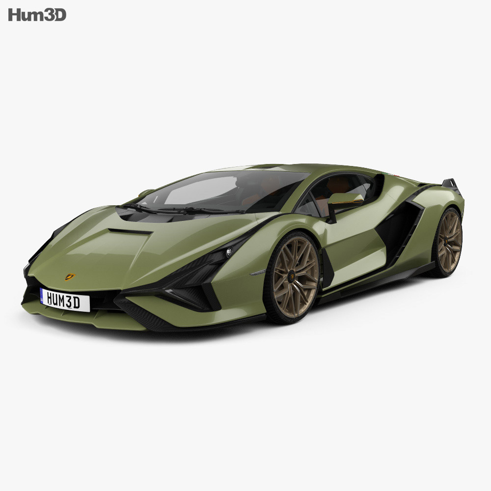 Lamborghini Sian HQインテリアと 2023 3Dモデル