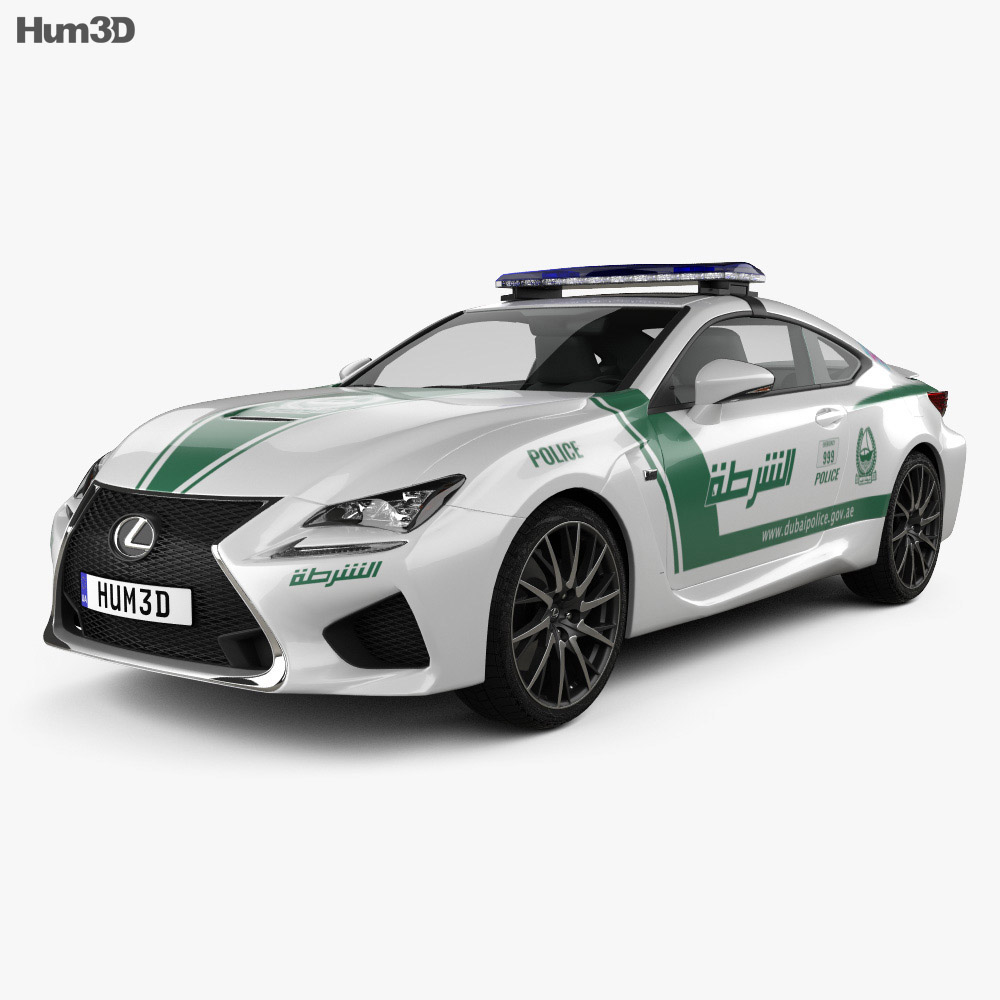 Lexus RC F Поліція Dubai 2017 3D модель