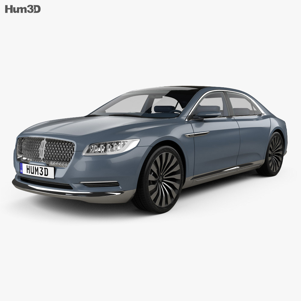 Lincoln Continental с детальным интерьером 2017 3D модель