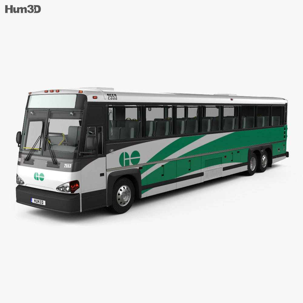 MCI D4500 CT Transit Bus com interior 2008 Modelo 3d
