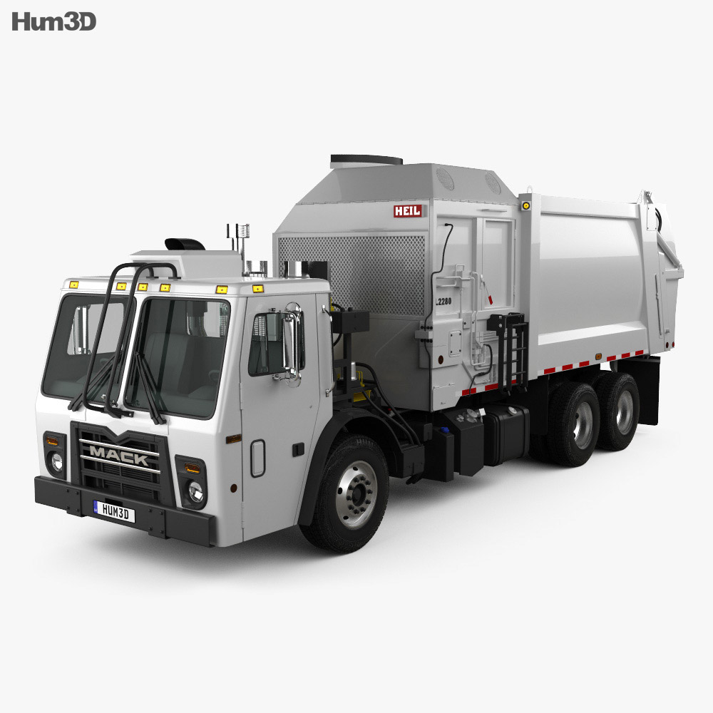 Mack LR LEU613 Garbage Truck Heil 2015 3d model