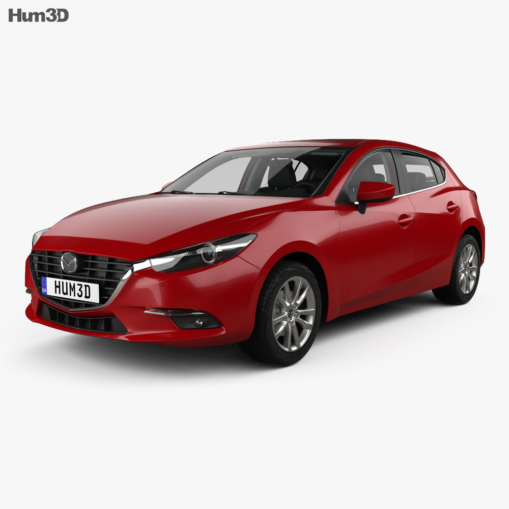 Mazda 3 (BM) 해치백 인테리어 가 있는 2020 3D 모델 
