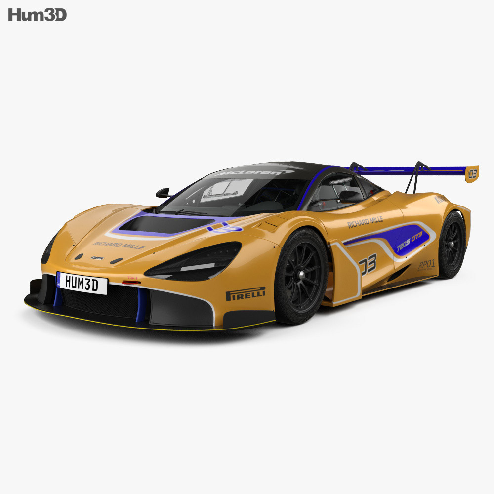 McLaren 720S GT3 avec Intérieur 2019 Modèle 3d