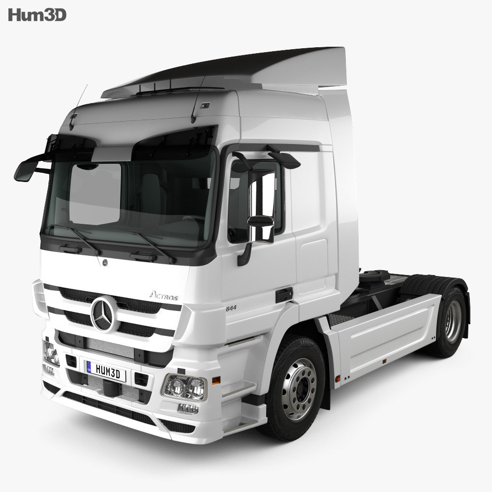 Mercedes-Benz Actros 트랙터 트럭 2축 인테리어 가 있는 2014 3D 모델 