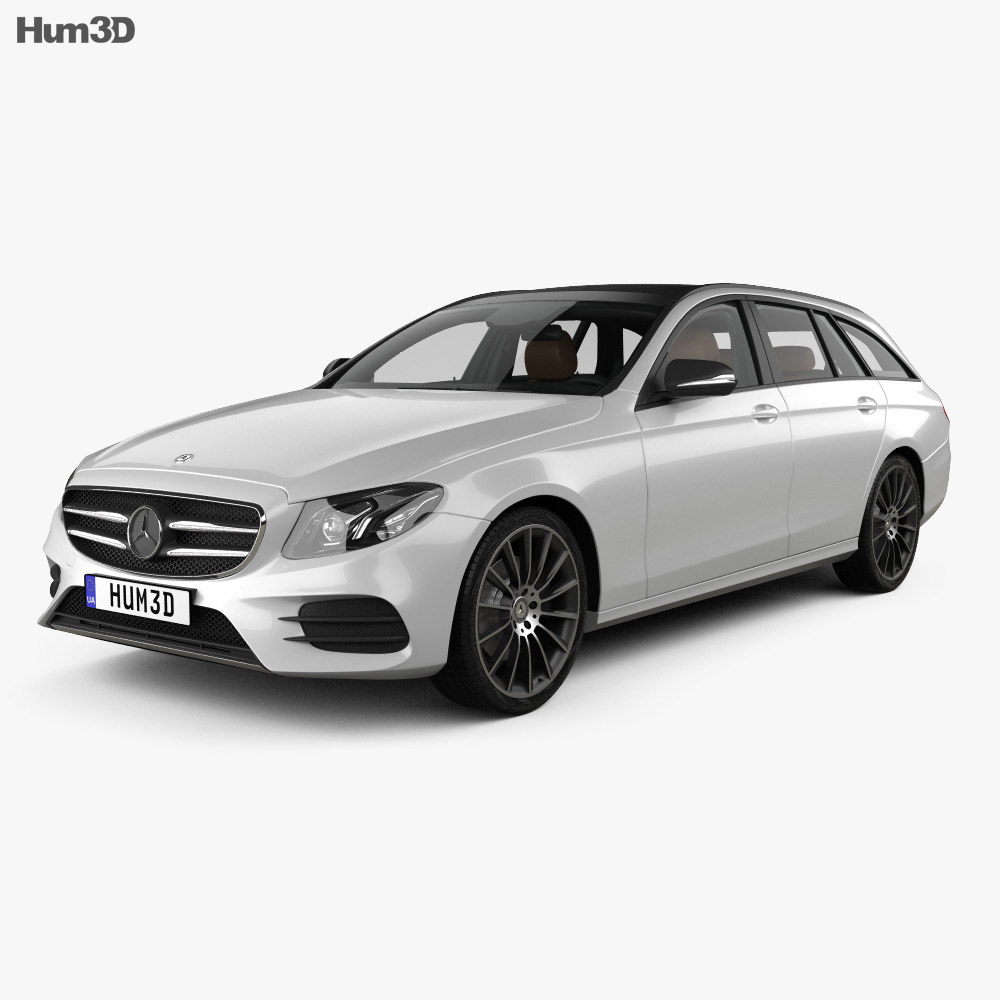 Mercedes-Benz E-Klasse AMG-Line estate mit Innenraum 2019 3D-Modell