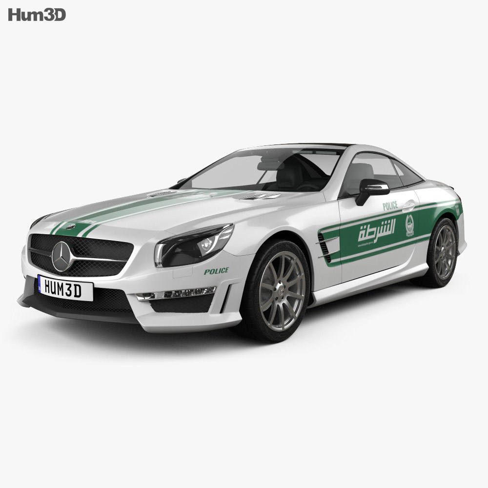 Mercedes-Benz Classe SL (R321) AMG Polizia Dubai 2016 Modello 3D