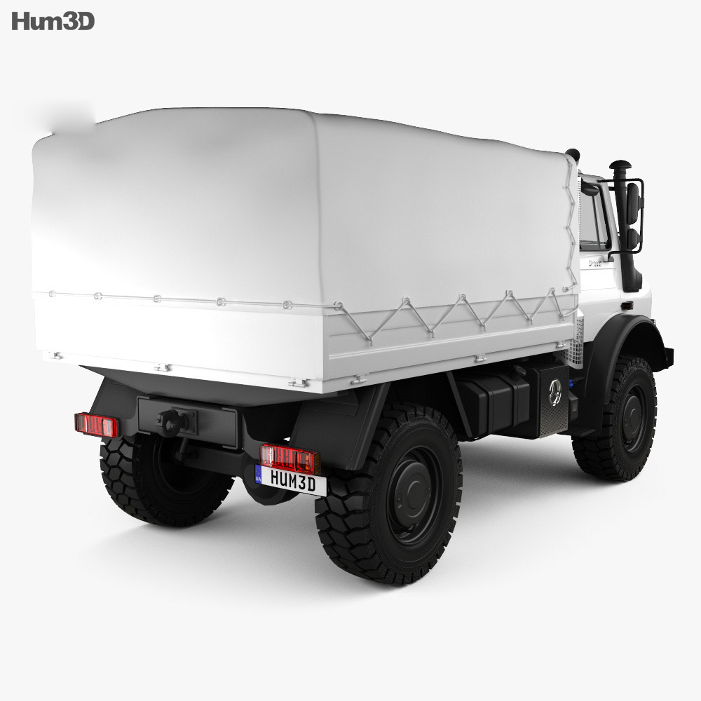 Mercedes-Benz Unimog U4000 Flatbed Canopy Truck 2003 3Dモデル - ダウンロード トラック on  3DModels.org