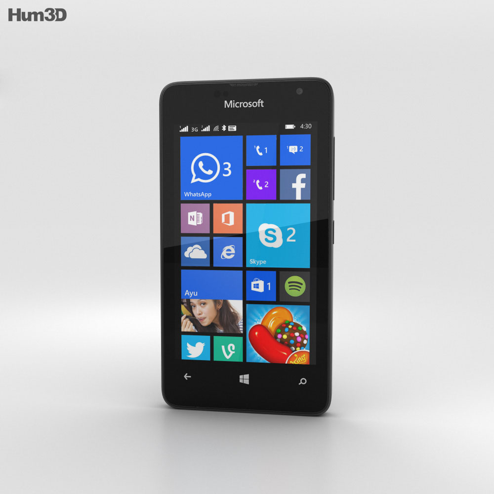 Microsoft Lumia 430 黒 3Dモデル