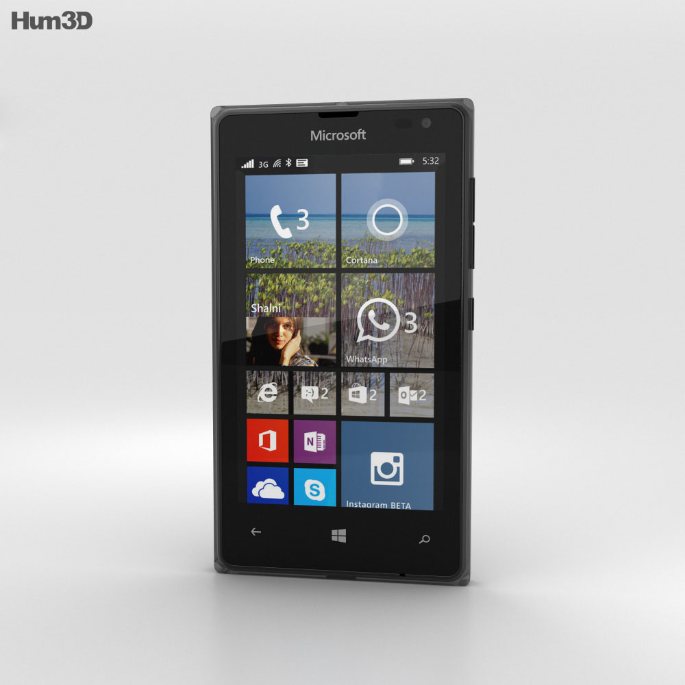 Microsoft Lumia 532 黒 3Dモデル