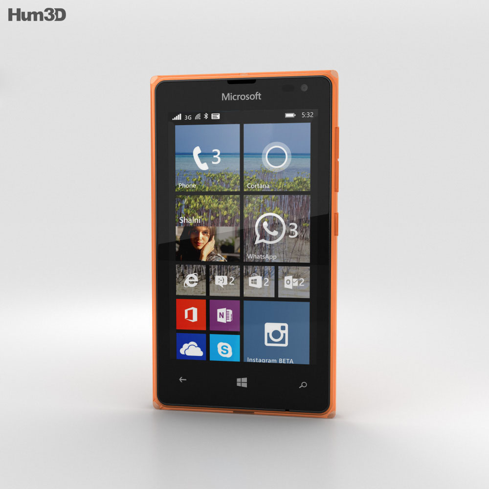 Microsoft Lumia 532 Orange 3Dモデル