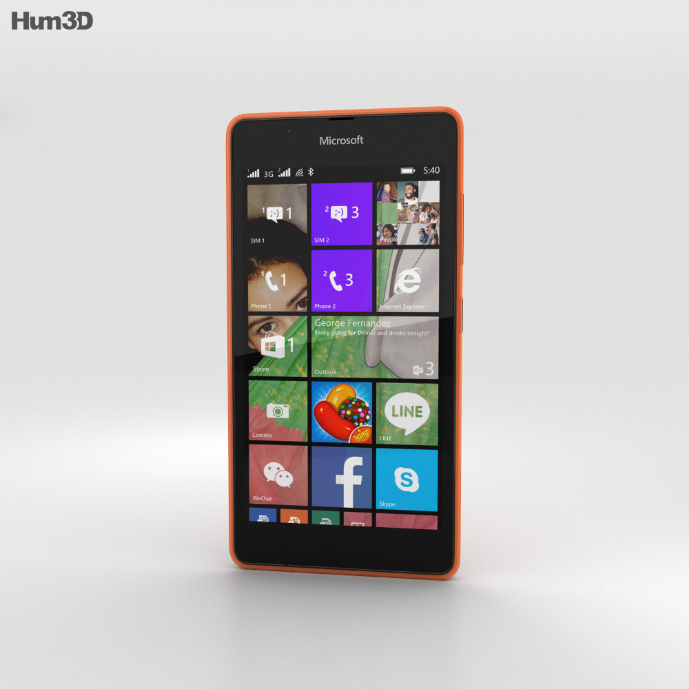Microsoft Lumia 540 Orange 3d model
