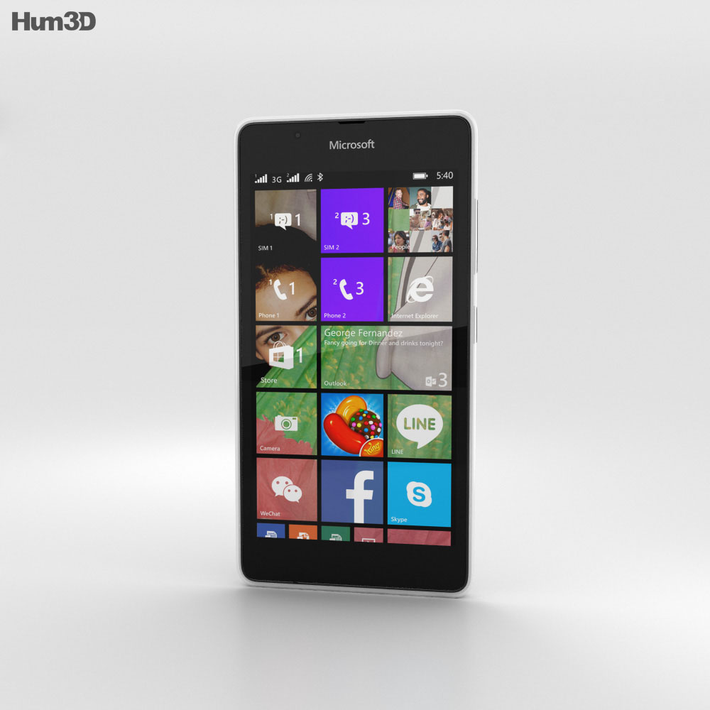 Microsoft Lumia 540 Blanco Modelo 3D
