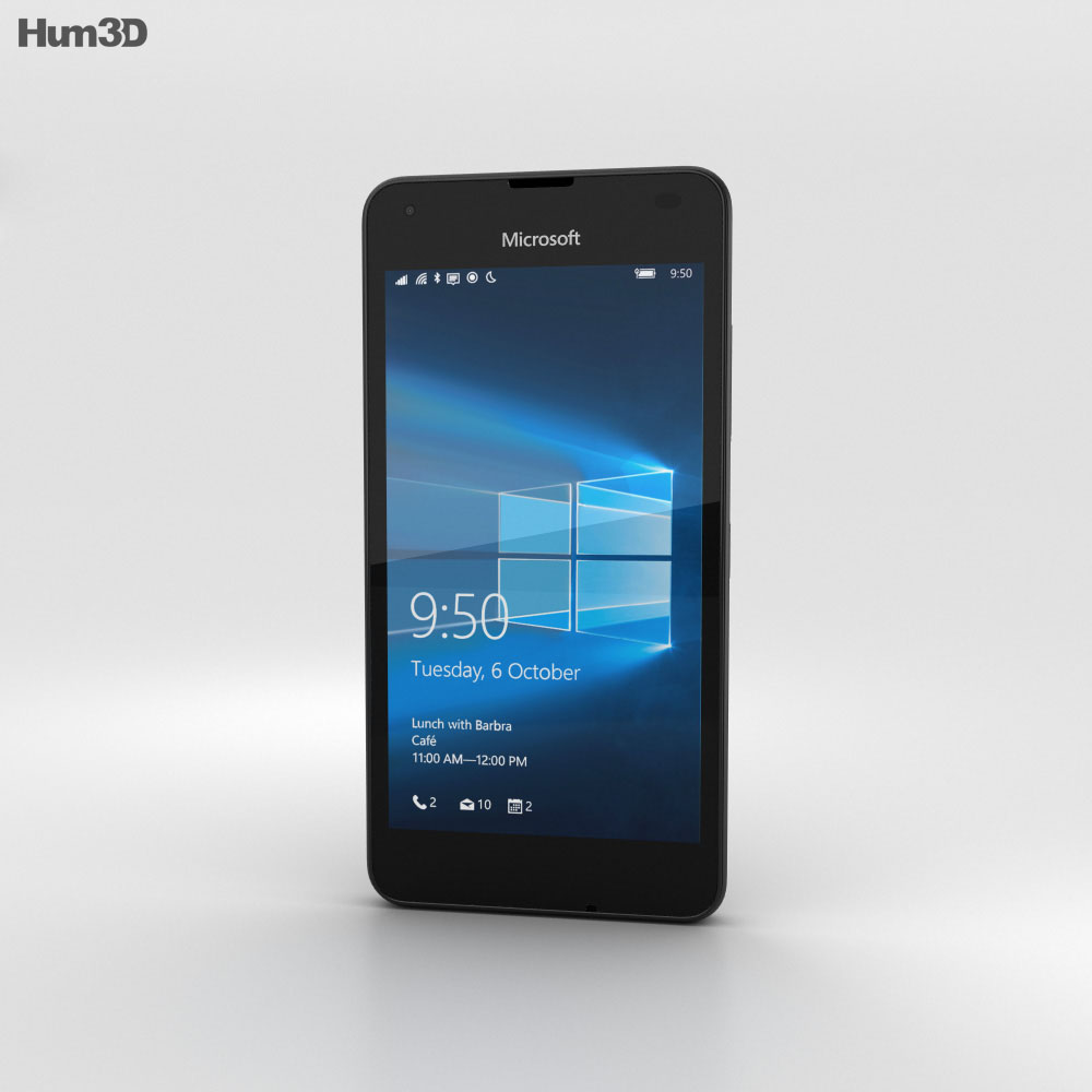 Microsoft Lumia 550 Black 3D 모델 