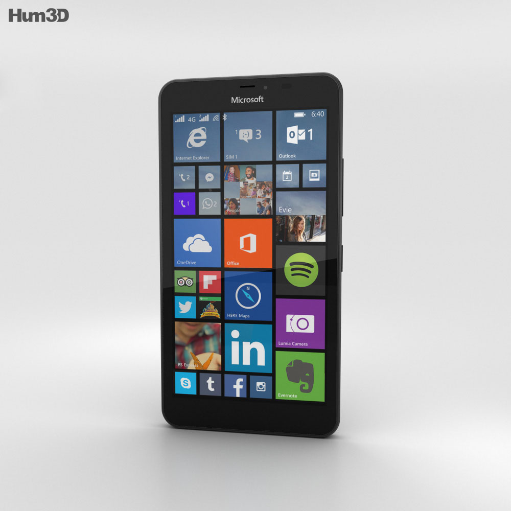 Microsoft Lumia 640 XL Nero Modello 3D