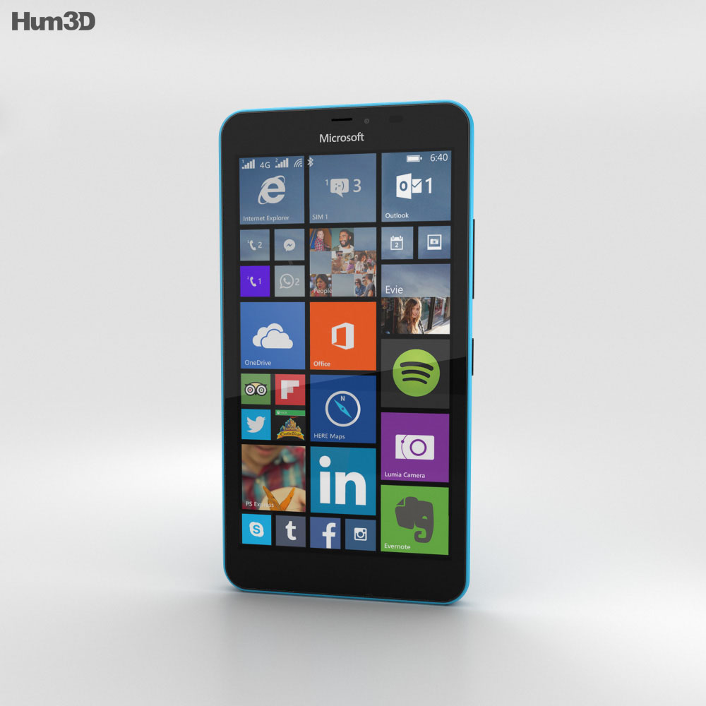 Microsoft Lumia 640 XL Matte Cyan 3D模型