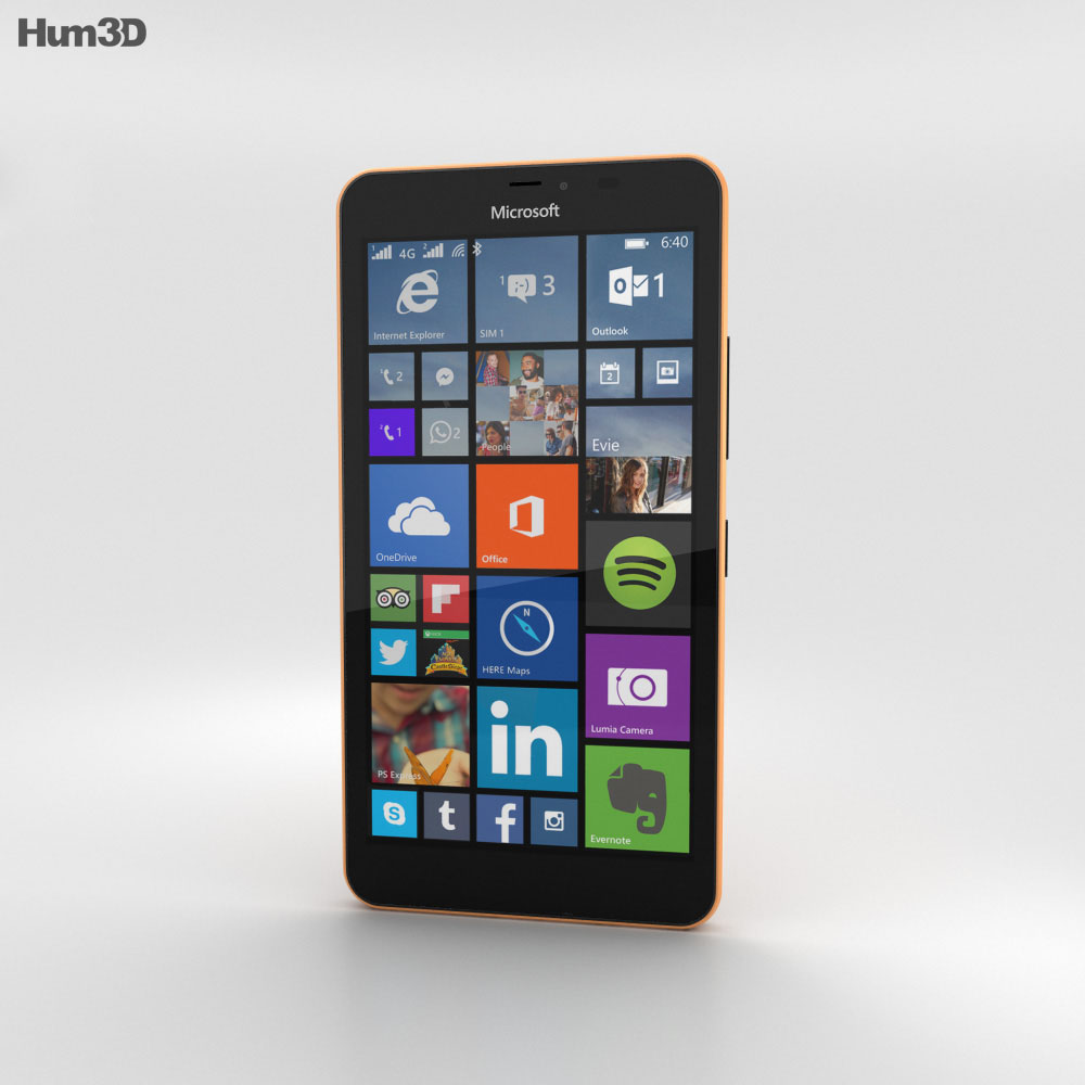 Microsoft Lumia 640 XL Orange Modelo 3D