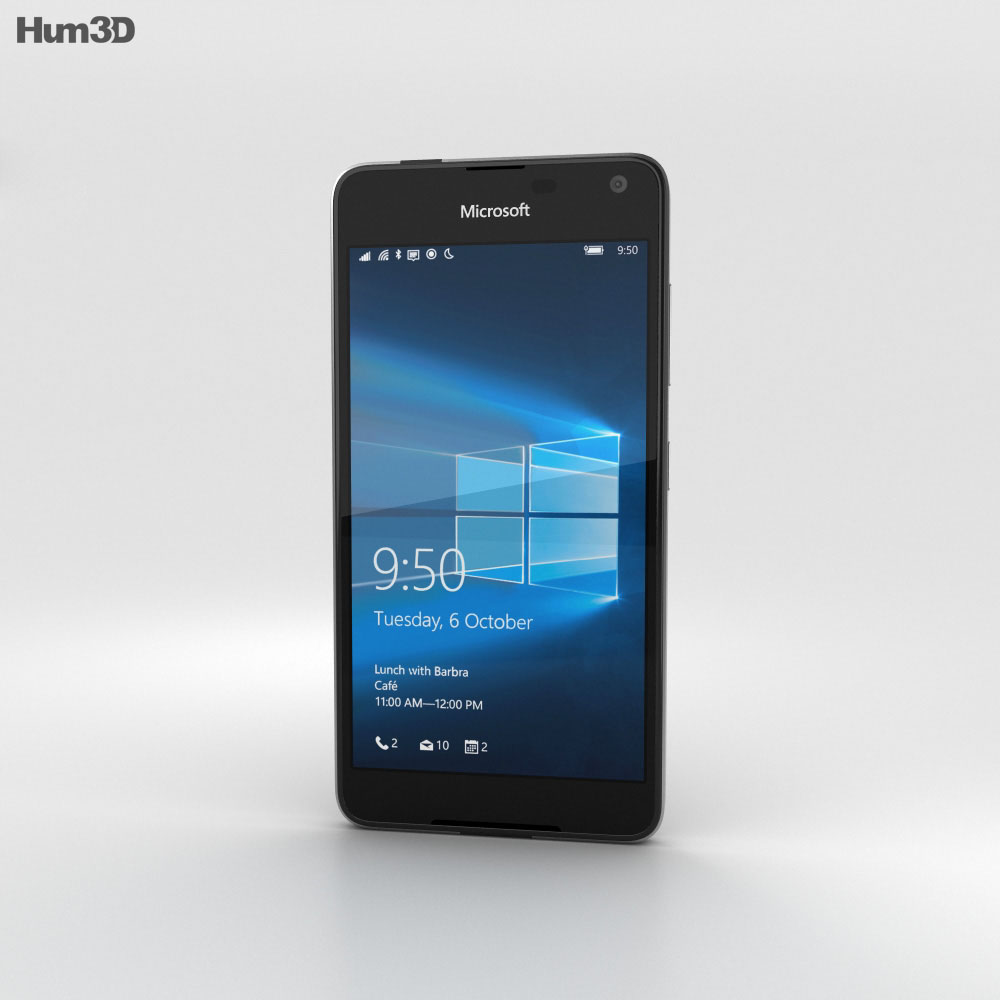 Microsoft Lumia 650 黒 3Dモデル