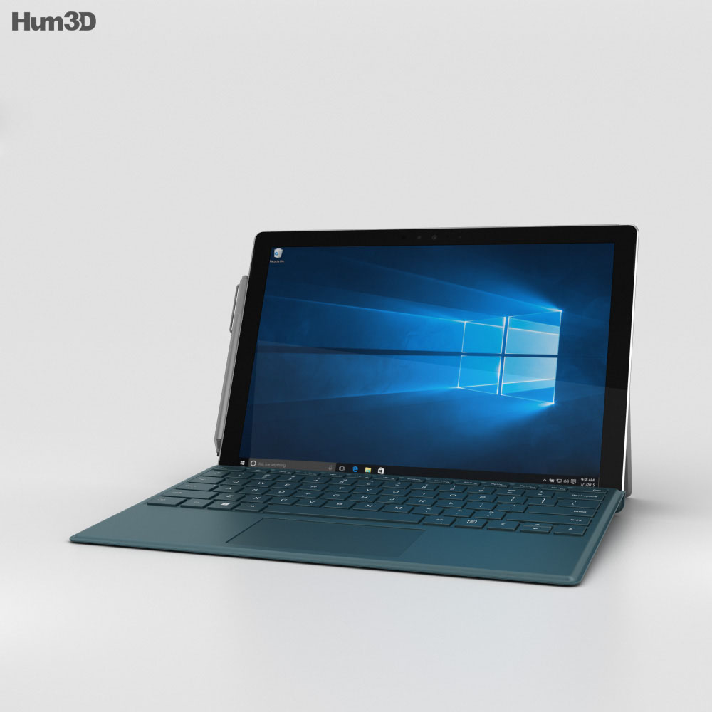 Microsoft Surface Pro 4 Teal 3d model