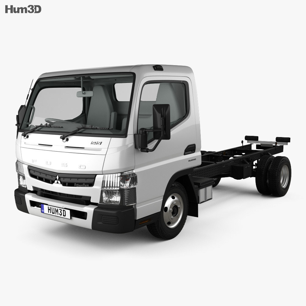 Mitsubishi Fuso Canter (515) Wide Single Cab Вантажівка шасі з детальним інтер'єром 2019 3D модель