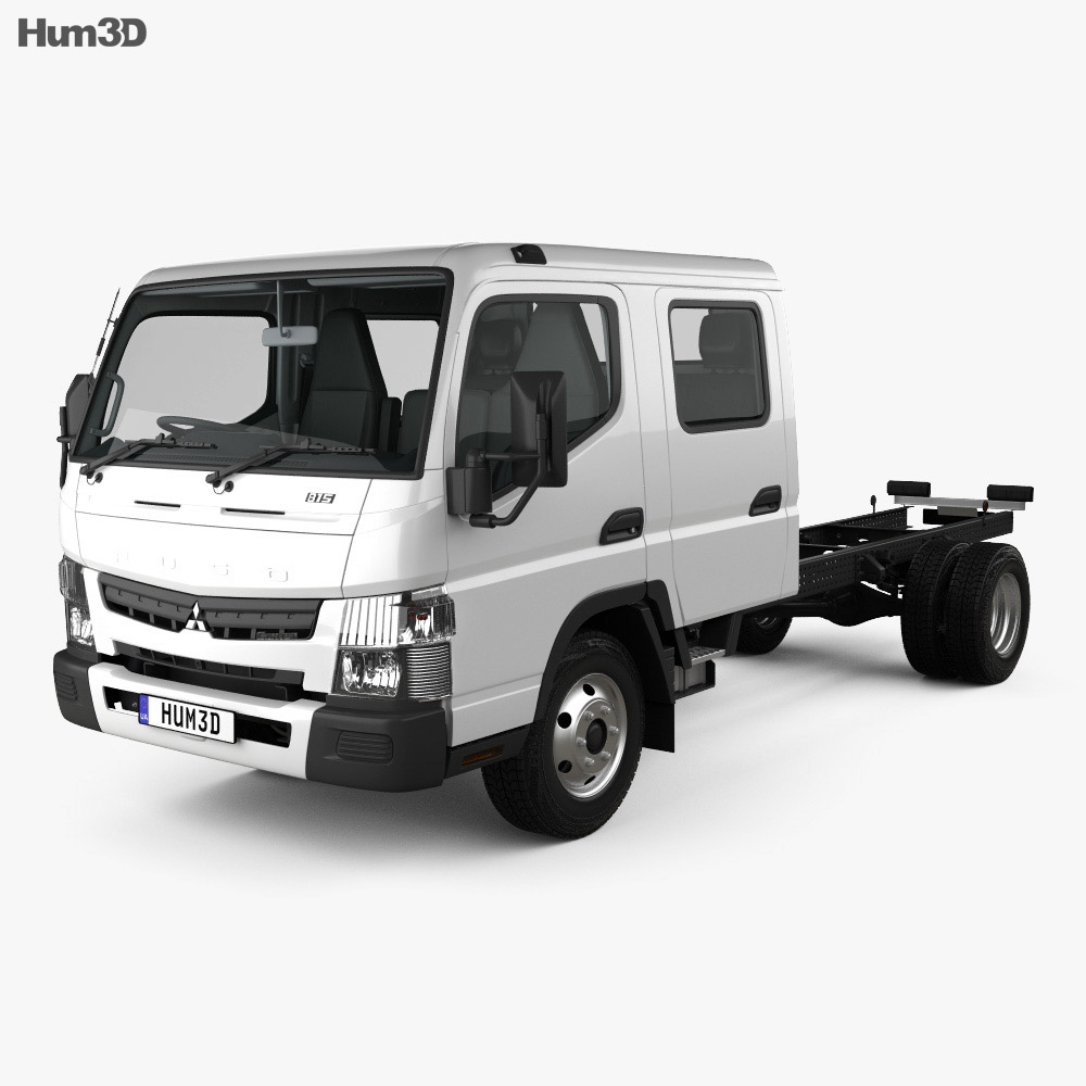 Mitsubishi Fuso Canter (815) Wide Crew Cab Camion Telaio con interni 2019 Modello 3D